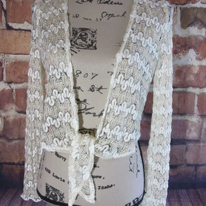 Worthington Shrug Lace Knit size Large White